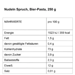 Nudeln Spruch, Bier-Pasta, 250 g