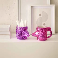 Pflanztopf Pudel, lila, 12 cm