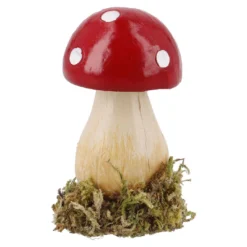 Pilz-Dekoration mit Moos, rund, 7 cm