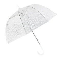 Regenschirm Transparent, Tropfen, weiß, 82 cm