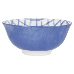 Schale Bali, Karo/blau, tief, 15.5 cm