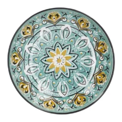 Schale China, flach, grün/braun, 12 cm