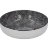 Schale China mit Rand, Striche, schw/wss, 17 cm