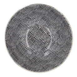 Schale China, tief, schwarz/weiß, Goldrand, Striche