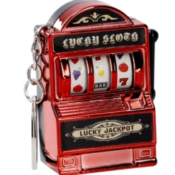 Schlüsselanhänger Spielautomat, rot