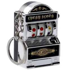 Schlüsselanhänger Spielautomat, silber