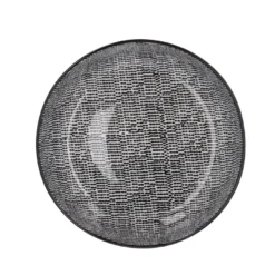 Schüssel China, flach, Striche, schw/wss, 23 cm
