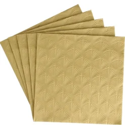 Serviette Artdeco, Prägung, gold, 16 Stück