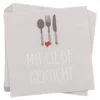 Serviette Mit Liebe gekocht, 20 Stück