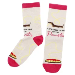 Socken Dackel mit Nudel, pink, Größe 35 - 42