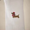 Socken Stick-Motiv, Dackel/rot, Größe 35-42