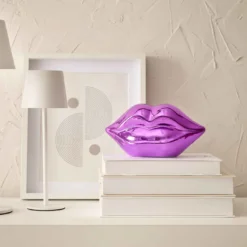 Spardose Lippen, lila, 20 x 10 cm