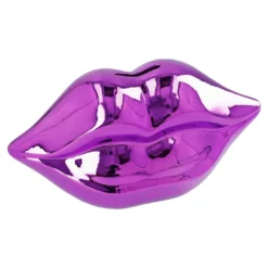 Spardose Lippen, lila, 20 x 10 cm