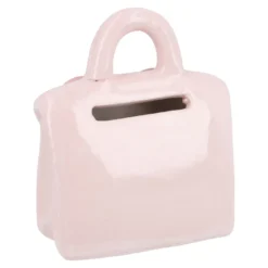 Spardose Tasche mit Gesicht, rosa, 7.5 x 9 cm