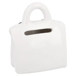 Spardose Tasche mit Gesicht, weiß, 7.5 x 9 cm