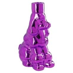 Stabkerzenhalter Pudel, lila, 19 cm