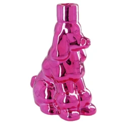 Stabkerzenhalter Pudel, pink, 19 cm