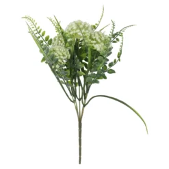Strauß Pompom/Farn, hellgrün, 33 cm