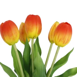 Strauß Tulpe, 5 Blüten, orange, 30 cm