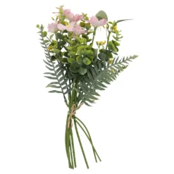 Strauß Wachsblume/Farn, rosa, 37 cm