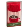 Strick-Taschenwärmer Kaffeetasse/rosa, rot, 13 cm