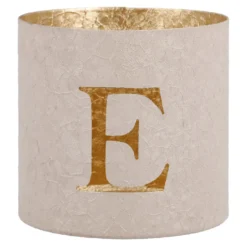 Teelichthalter Buchstabe, E/beige, 7.8 x 7.5 cm