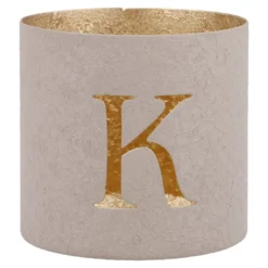 Teelichthalter Buchstabe, K/beige, 7.8 x 7.5 cm