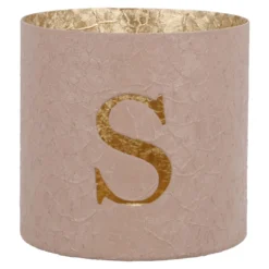 Teelichthalter Buchstabe, S/altrosa, 7.8 x 7.5 cm