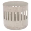 Teelichthalter Metall, Streifen/taupe, 7.2 x 6.8 cm