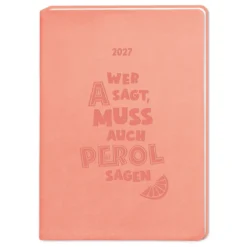 Terminplaner Lederlook, 2027, peach