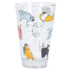 Trinkglas mit Tiermotiv, Team Cat, 310 ml