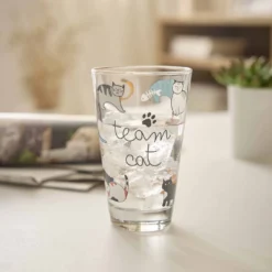 Trinkglas mit Tiermotiv, Team Cat, 310 ml