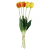 Tulpenstrauß 5 Blüten, gelb/orange, 40 cm