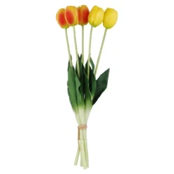 Tulpenstrauß 5 Blüten, gelb/orange, 40 cm