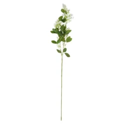 Zweig Blüten/Blätter, weiß, 82 cm